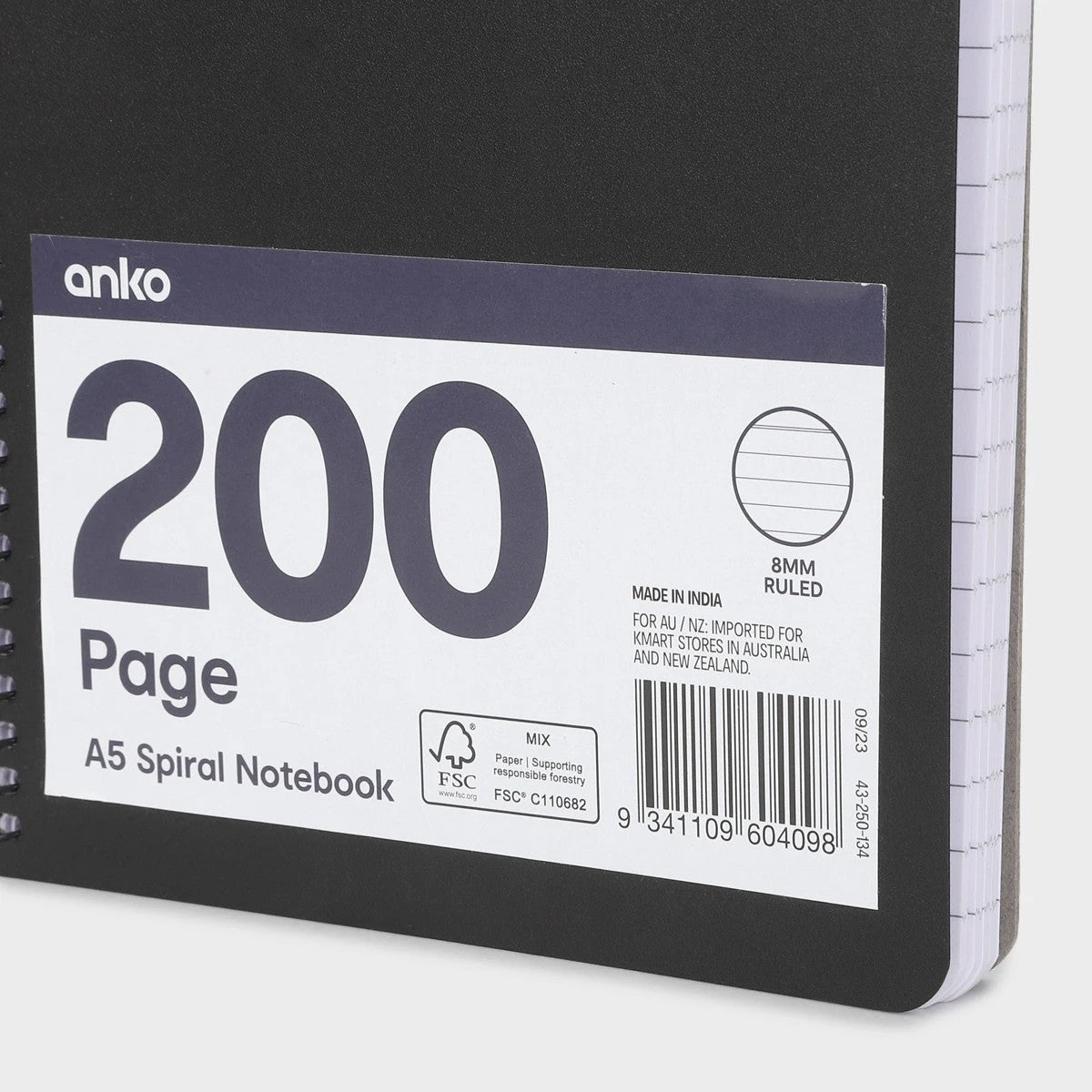 A5 Spiral Notebook - Black