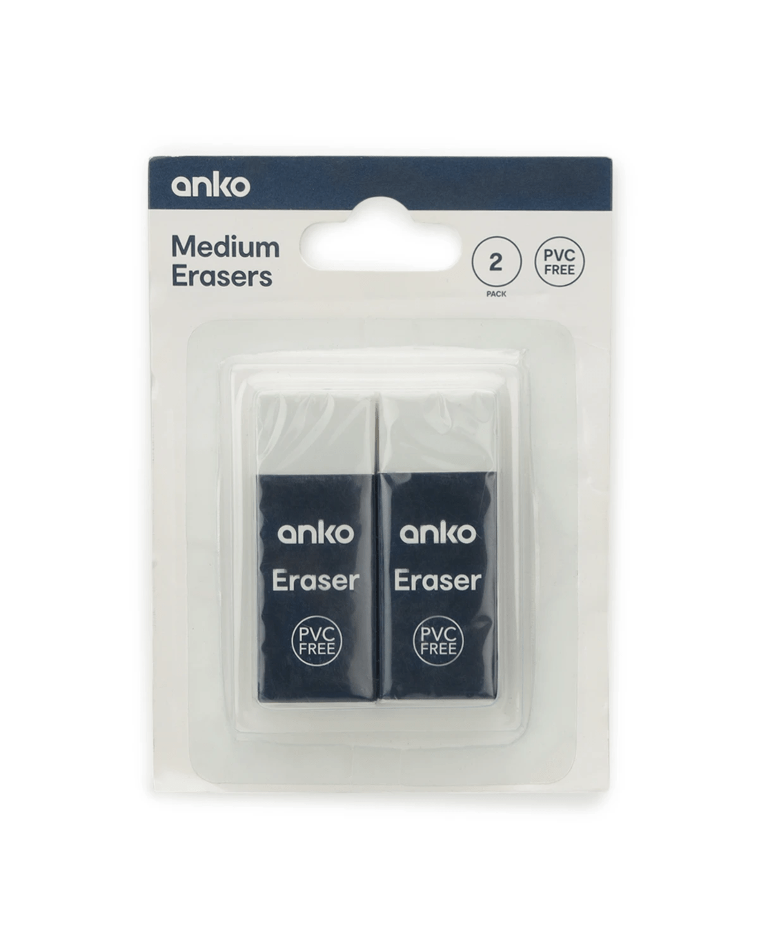 2 Pack Medium Erasers