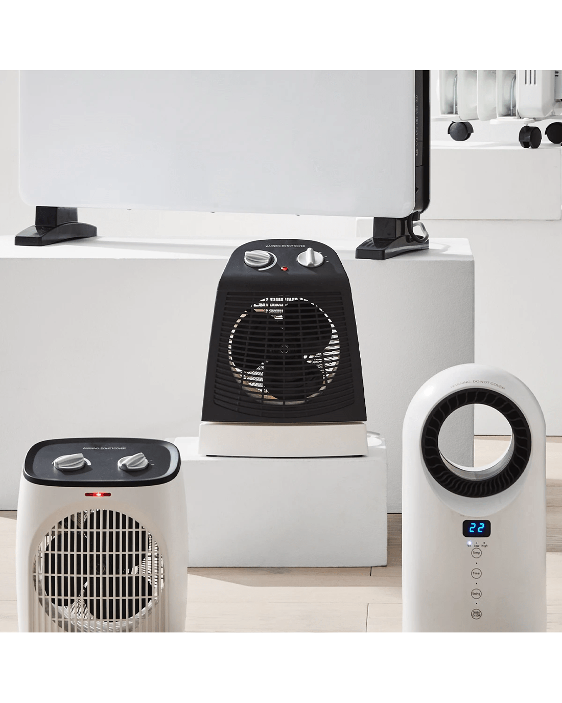 Oscillating Fan Heater - Black