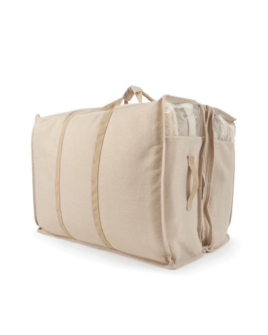 Linen Look 2 Section Large Storage Bag