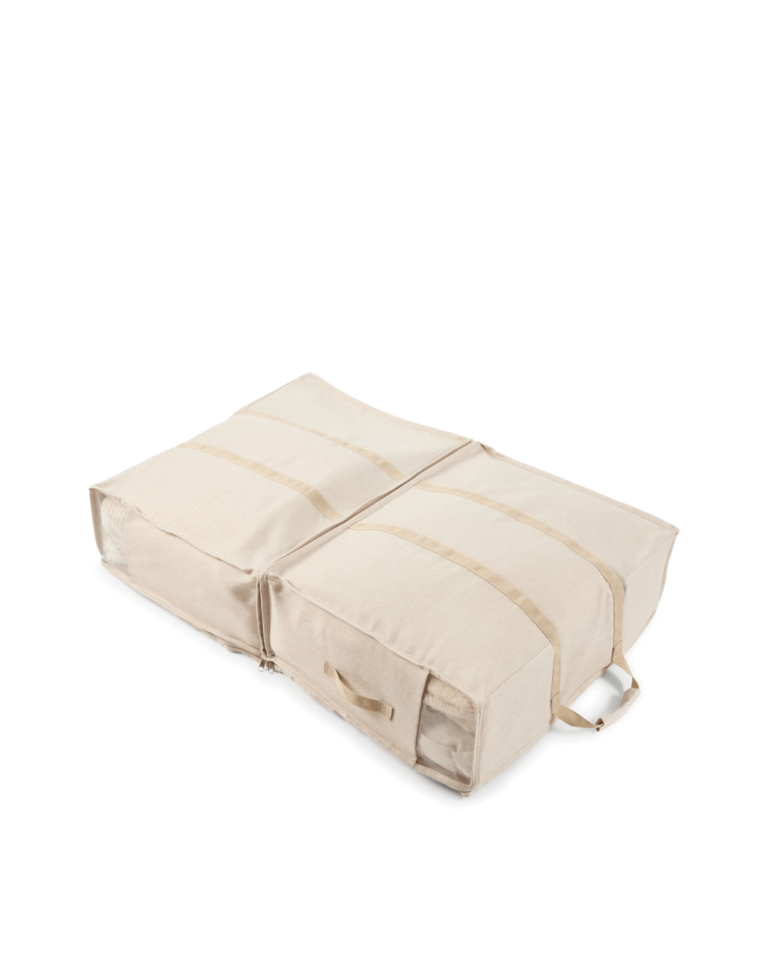 Linen Look 2 Section Large Storage Bag