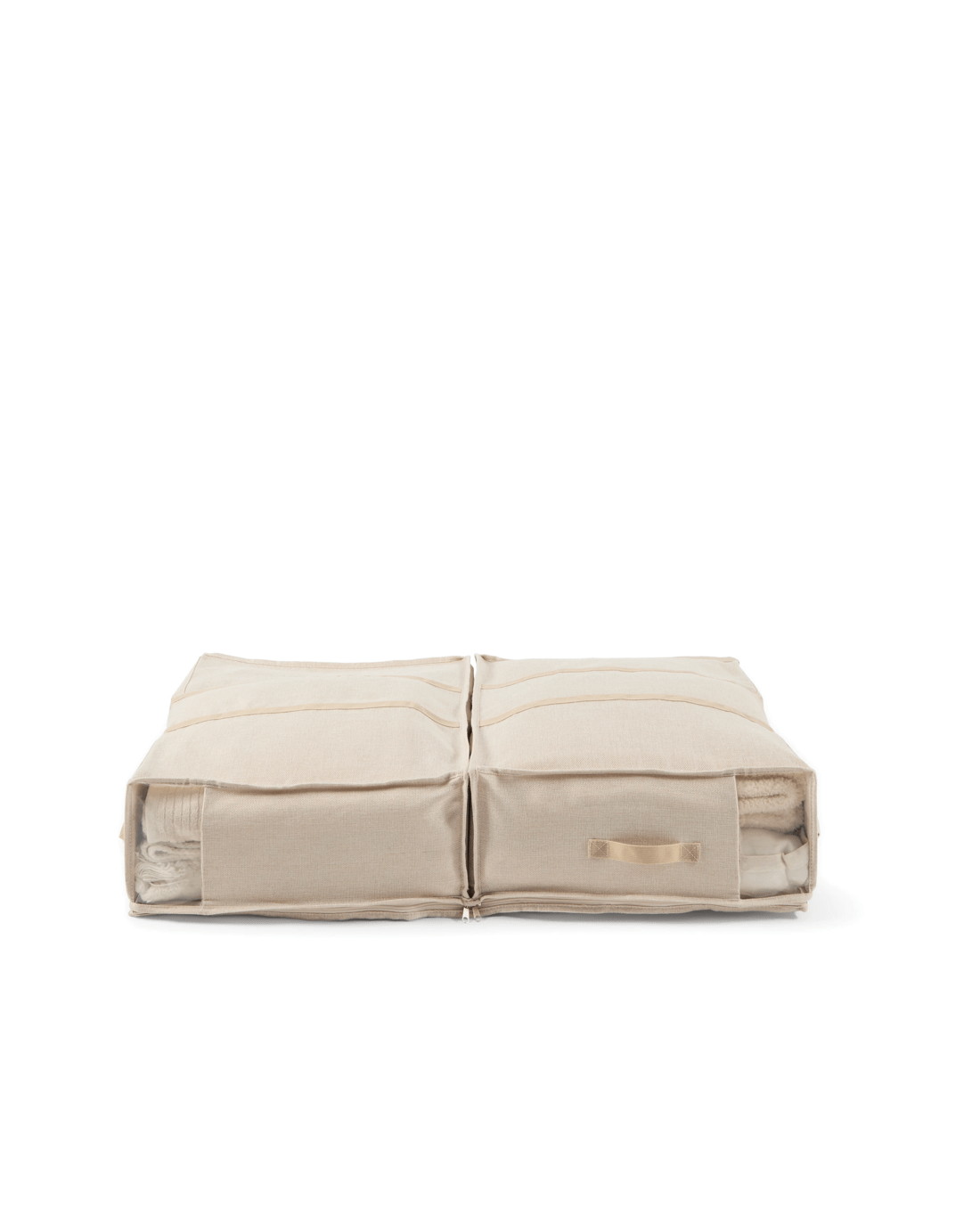 Linen Look 2 Section Large Storage Bag