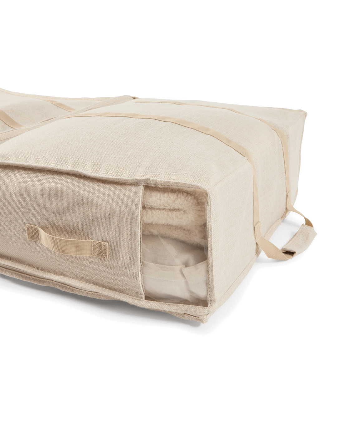 Linen Look 2 Section Large Storage Bag