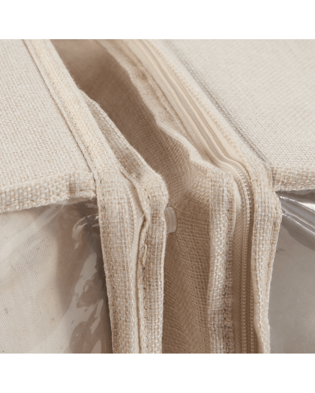 Linen Look 2 Section Large Storage Bag