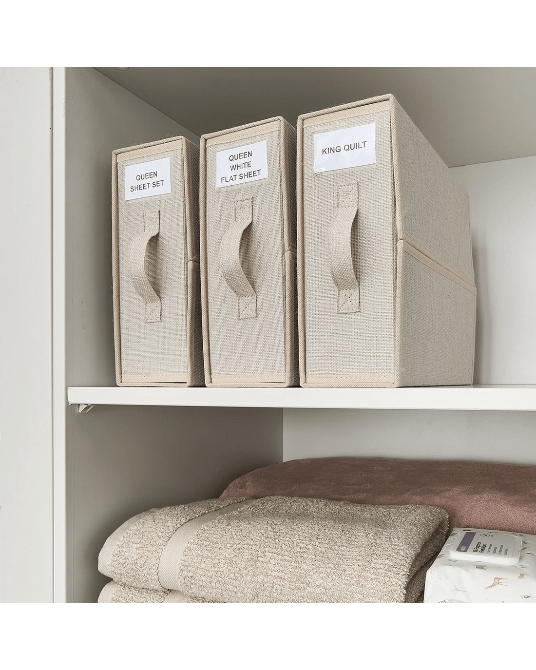 8 Pack Linen Look Bed Linen Boxes