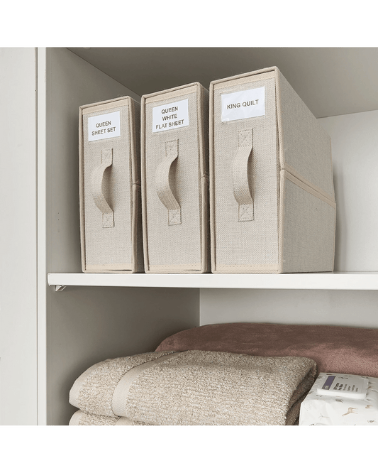 8 Pack Linen Look Bed Linen Boxes