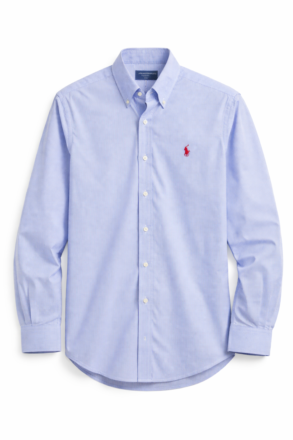 Polo Ralph Lauren Classic Fit Blue Micro-Check Button-Down Shirt – Size 18.5