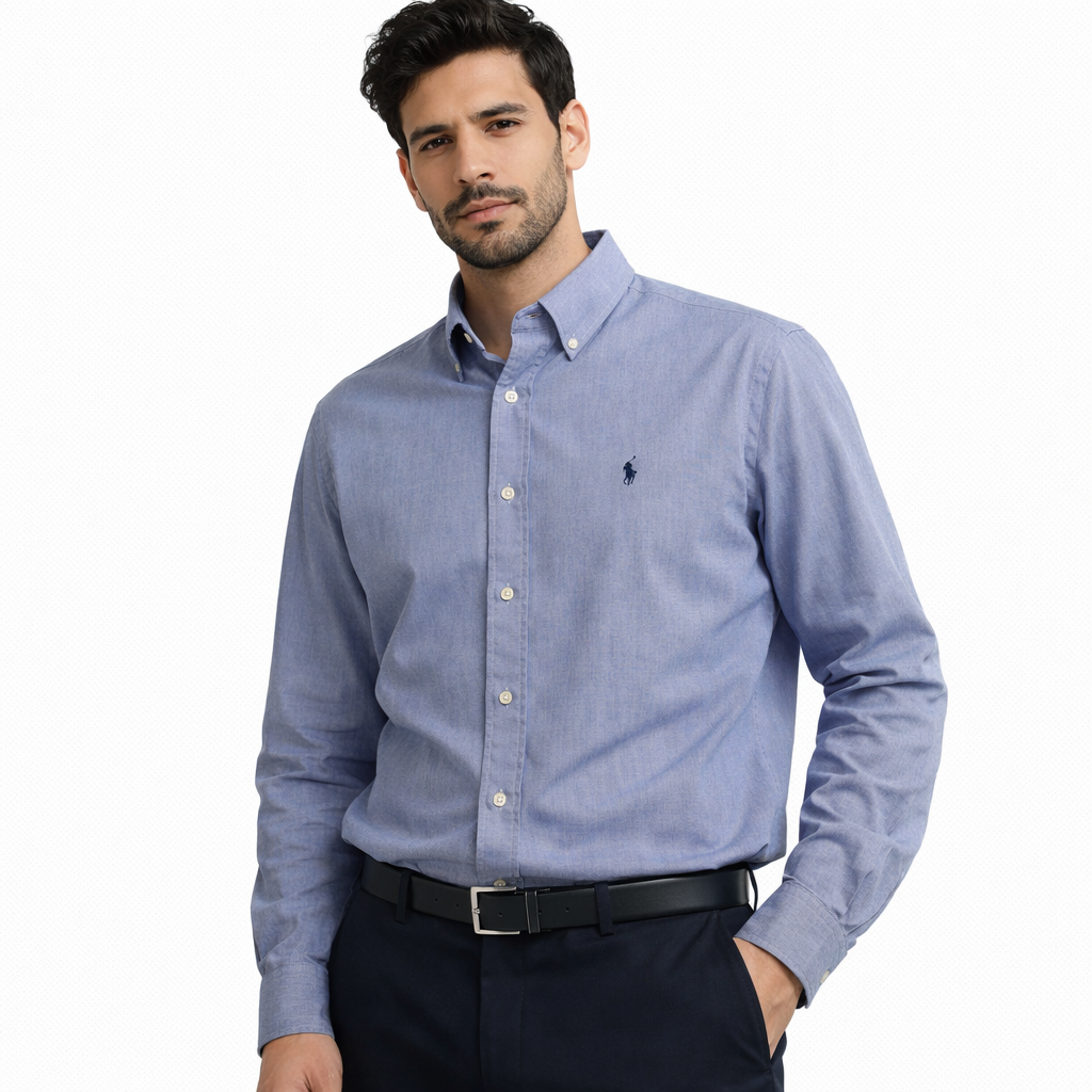Polo Ralph Lauren Andrew Fit Light Blue Button-Down Shirt – 100% Cotton (Size 16 / 32-33)